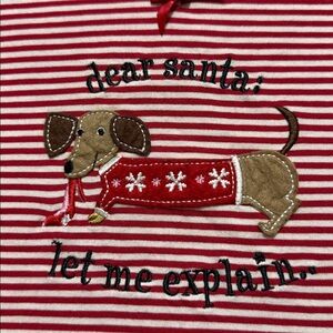 Secret Treasures Red & White Dachshund “Dear Santa, Let Me Explain” Nightgown.